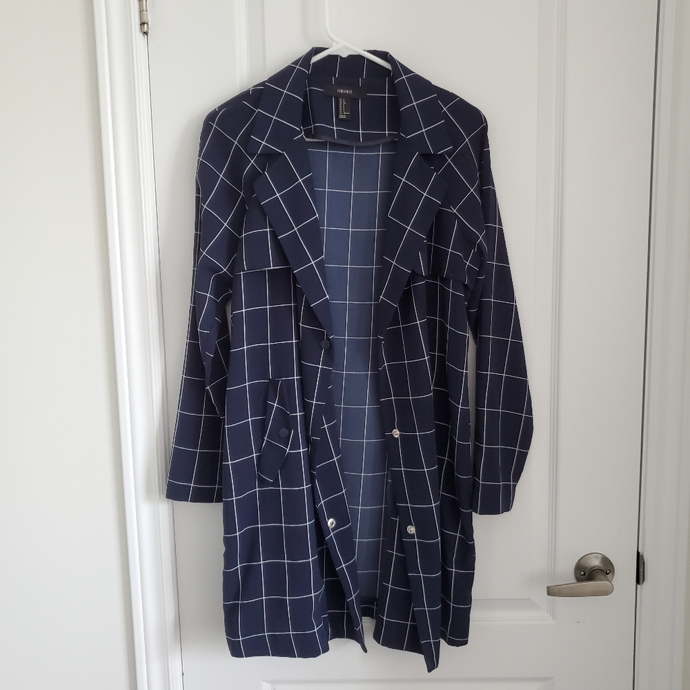EUC F21 Grid Pattern Flowy Trench Coat.